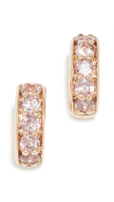 Jane Taylor 14k Garnet Huggie Earrings In Pink