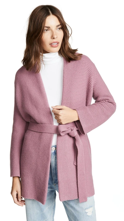 Tse Cashmere Chunky Cashmere Robe Cardigan With Belt In Muted Mauve