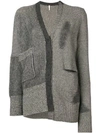 Boboutic Asymmetrical Striped Cardigan - Grey