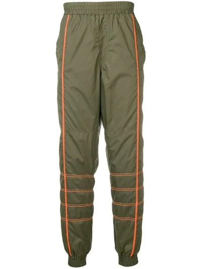 Upww Contrast Stitch Details Track Pants In Green