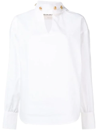 A.w.a.k.e. Slit-sleeve Cotton Shirt In White