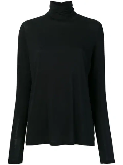 Majestic Klassischer Rollkragenpullover In Black