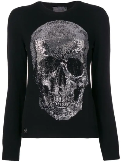 Philipp Plein Studded Skull Sweater In Black