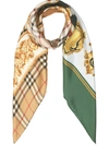 Burberry Archive Print Silk Scarf In Yellow