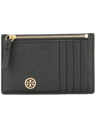 Tory Burch Robinson Slim Card Case In Black