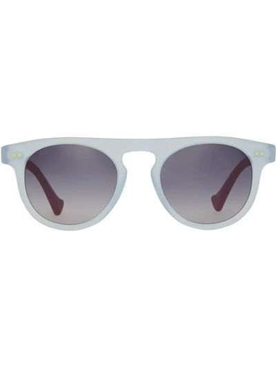 Burberry Eyewear The Keyhole Round Frame Sunglasses - Blue