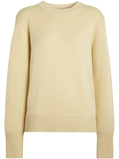 Burberry Archive Logo Appliqué Cashmere Sweater In Yellow