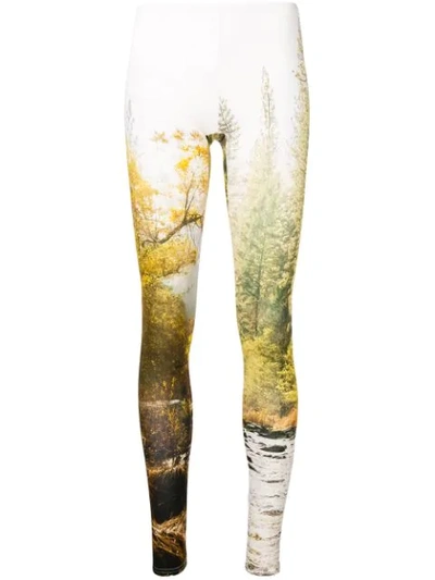 R13 Woodland Print Leggings In White