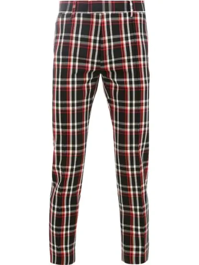 Undercover Check Fitted Trousers In Black