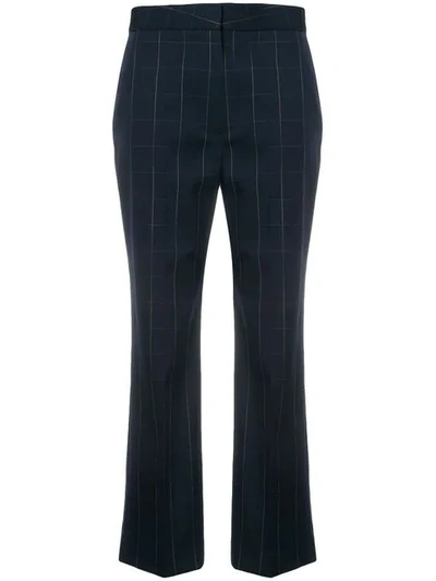 Stella Mccartney Checked Cropped Trousers In Blue