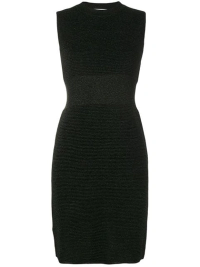 Moschino Ribbed Lurex Dress In Black