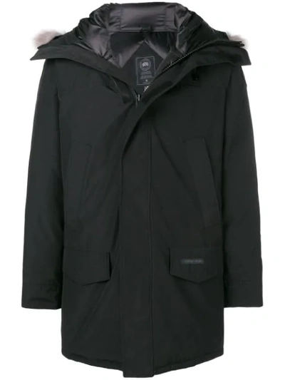 Canada Goose Fur Hooded Jacket In Black