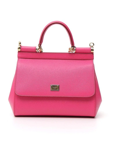 Dolce & Gabbana Small Sicily Tote Bag In Pink