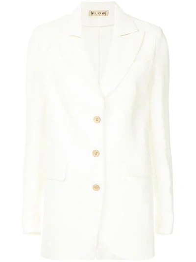 Flow The Label Classic Button Up Blazer In White