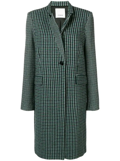 Pinko Checked Single Breasted Blazer In Green