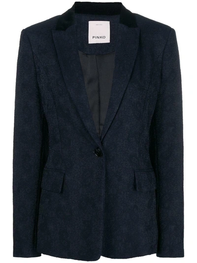 Pinko Signum Floral Jacquard Blazer In Blue