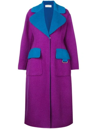 Emilio Pucci Wide Lapeled Long Coat - Purple