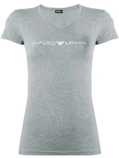 Emporio Armani Slim Fit Logo T In Grey