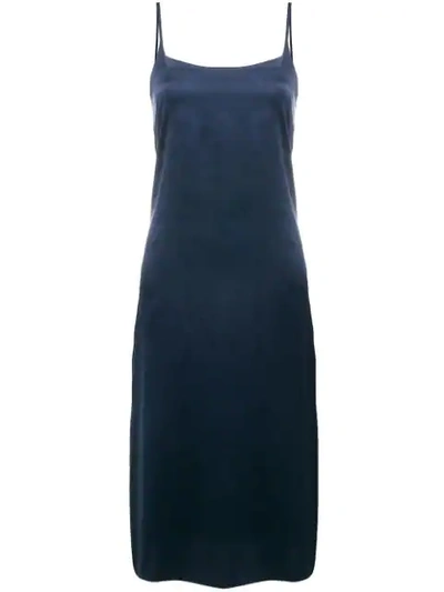 Asceno Satin Slip Dress - Blue