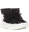 Moncler Stephanie Contrast-panel Boots In Bianco