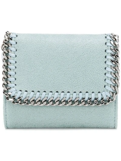 Stella Mccartney Falabella Foldover Wallet In Blue