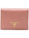 Prada Small Saffiano Billfold Wallet - Pink & Purple