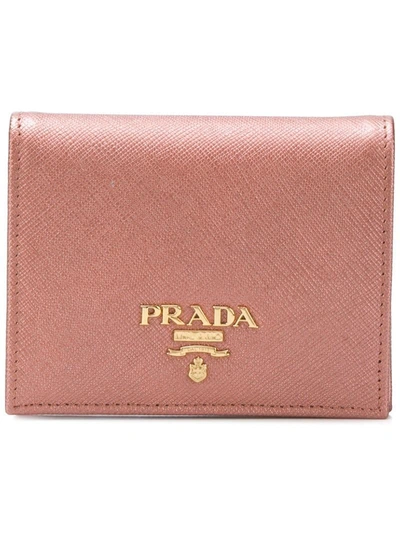 Prada Small Saffiano Billfold Wallet - Pink & Purple