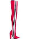 Gcds High Stripe Boots In Red