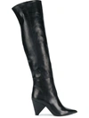 Aldo Castagna Pointed Over-the-knee Boots - Black