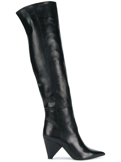 Aldo Castagna Pointed Over-the-knee Boots - Black