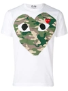 Comme Des Garçons Play Camouflage Heart Print T-shirt - White