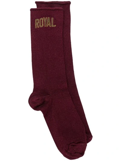 Dolce & Gabbana 'royal' Socks In Bordeaux
