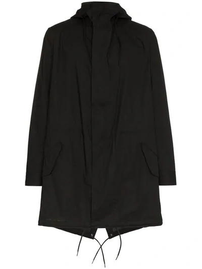 Y-3 Logo Print Hooded Parka - Black