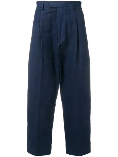 Haider Ackermann Cropped Drop-crotch Trousers In Blue
