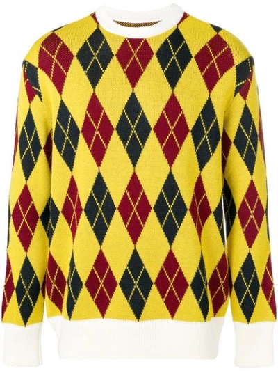 Lc23 Rhomb Pattern Sweater - Yellow