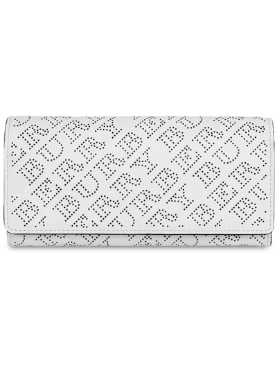 Burberry Perforated Continental Wallet - White