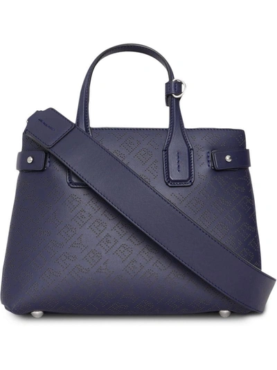 Burberry Banner Perforated Tote - Blue