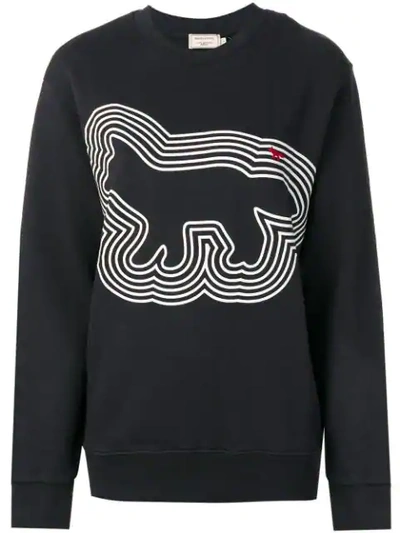 Maison Kitsuné Logo Print Sweatshirt - Grey