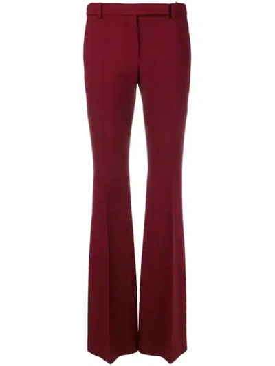 Alexander Mcqueen Flared Tailored Trousers In Red