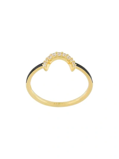 Eshvi Crystal Embellished Ring In Metallic