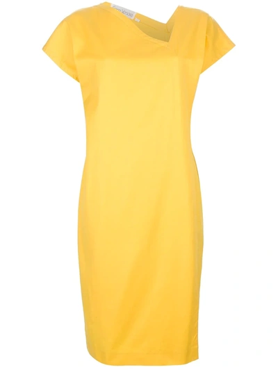 Pre-owned Versace Asymmetric Neck Dress In Yellow