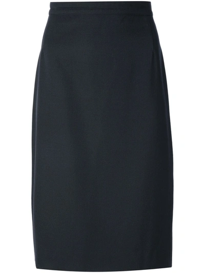 Pre-owned Krizia Vintage Pencil Skirt In Black