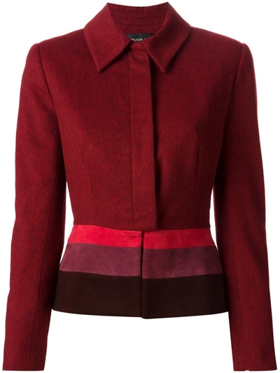 Pre-owned Jean Louis Scherrer Vintage Colour Block Jacket In Red