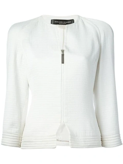 Pre-owned Jean Louis Scherrer Vintage Textured Jacket In White