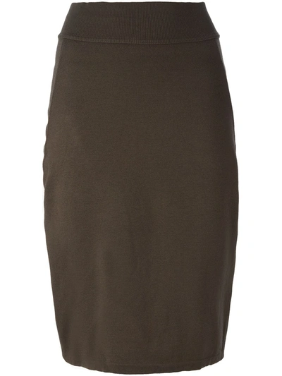 Pre-owned Alaïa Pencil Skirt In Brown