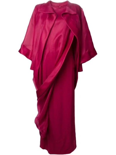 Pre-owned Givenchy Ruffled Asymmetric Chiffon Gown In Pink