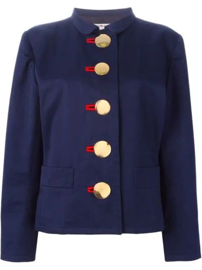 Pre-owned Saint Laurent Oversized Button Fastening Jacket In Blue