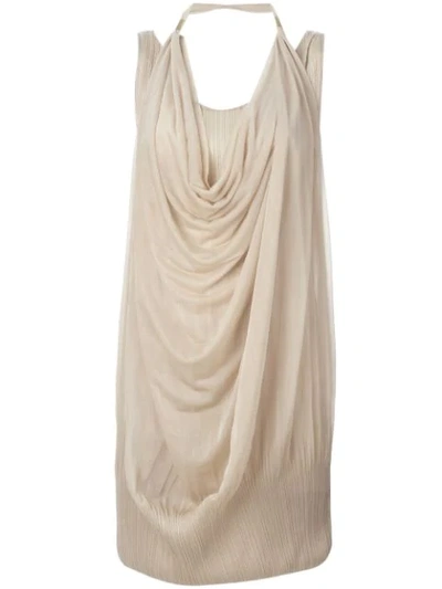 Pre-owned Issey Miyake Draped Dress In Neutrals