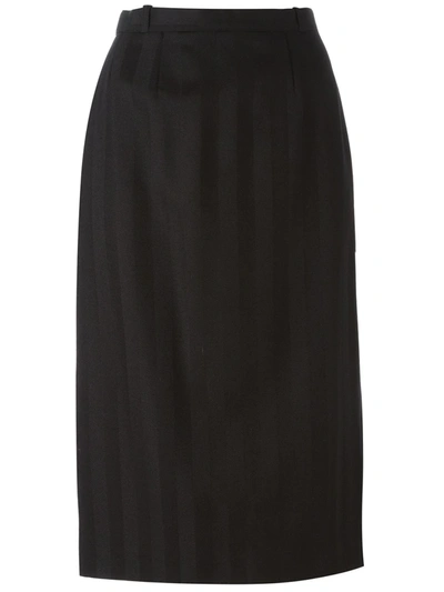 Pre-owned Jean Louis Scherrer Vintage Sheath Skirt In Black