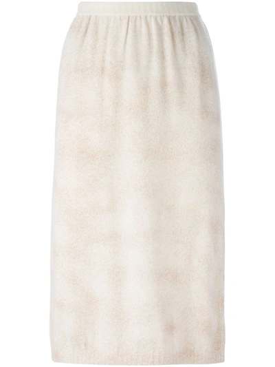 Pre-owned Krizia Vintage Knitted Skirt In Neutrals